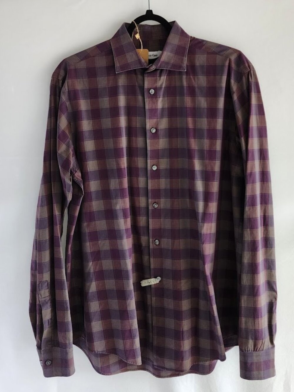 Calvin Klein Purple & Black Button-Down Shirt – Size Large